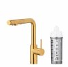 ARMATURA KRAKÓW KFA BATERIA KUCHENNA Z FILTRACJĄ WODY ORAZ WYCIĄGANĄ WYLEWKĄ DUERO PURE BASIC GOLD 6623-112-31 + dozownik płynu do naczyń 990-100-31
